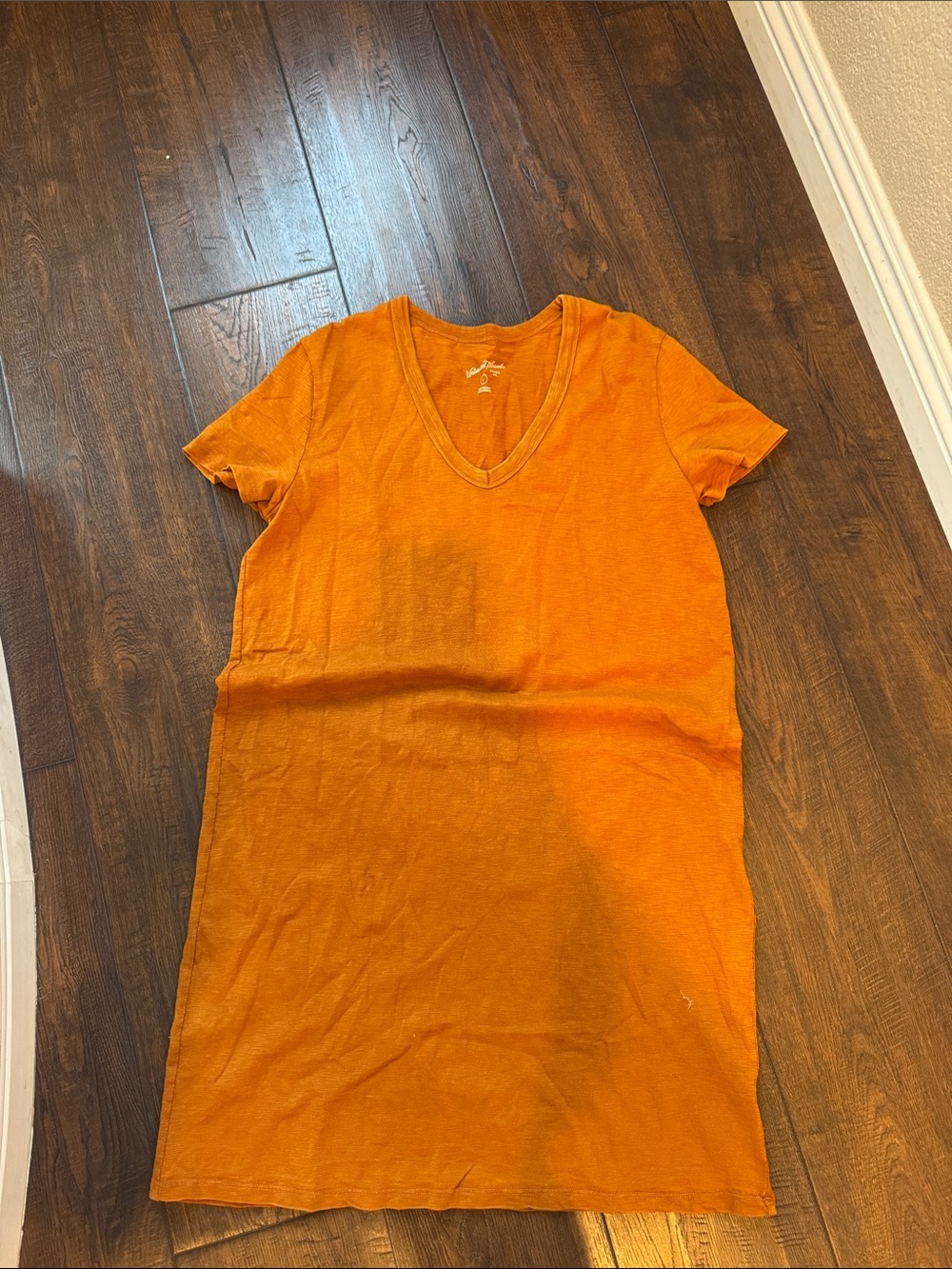 Universal Thread Orange V-Neck Short Sleeve Tunic Dress